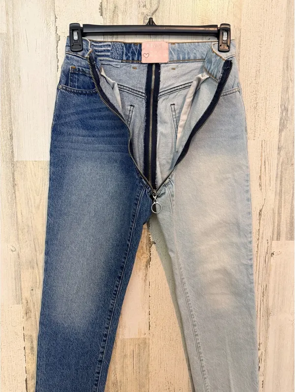 Revice Denim Women’s Size 28 Two-Tone Zip Front Skinny Jeans Y2K - Image 5
