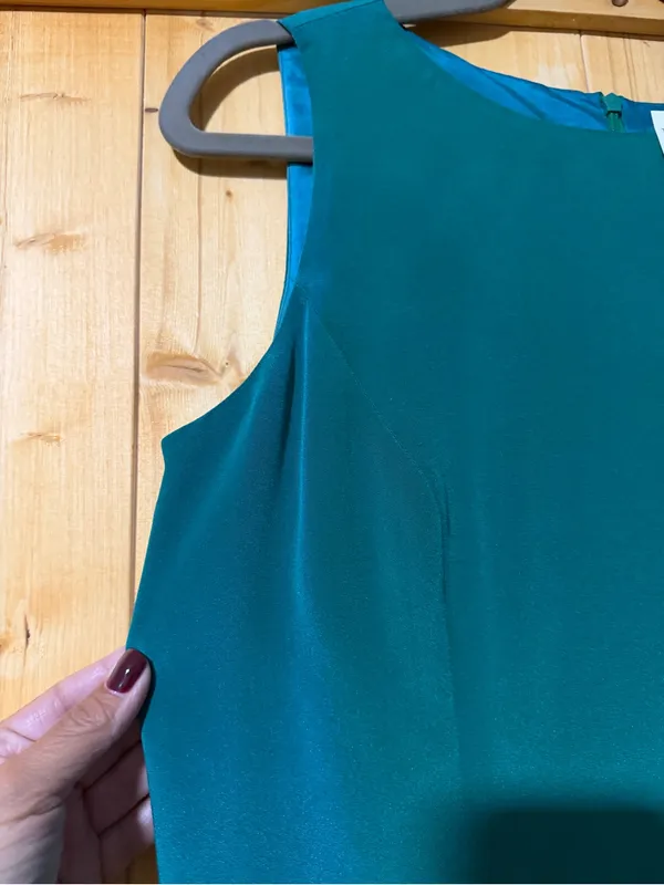 NWT- Hugo Buscati Collection 100% Silk Teal Sheath Dress - Size 10 - Image 5