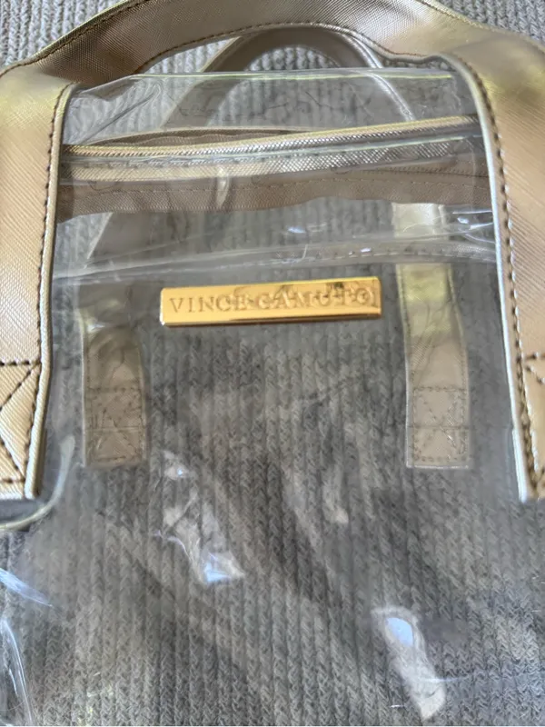 Vince Camuto Clear Bag with Metallic Gold Trim Concerts Festivals - Image 3