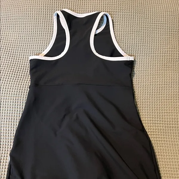 Sage Collective Black Tennis Dress with White Trim and Front Zip - Image 4