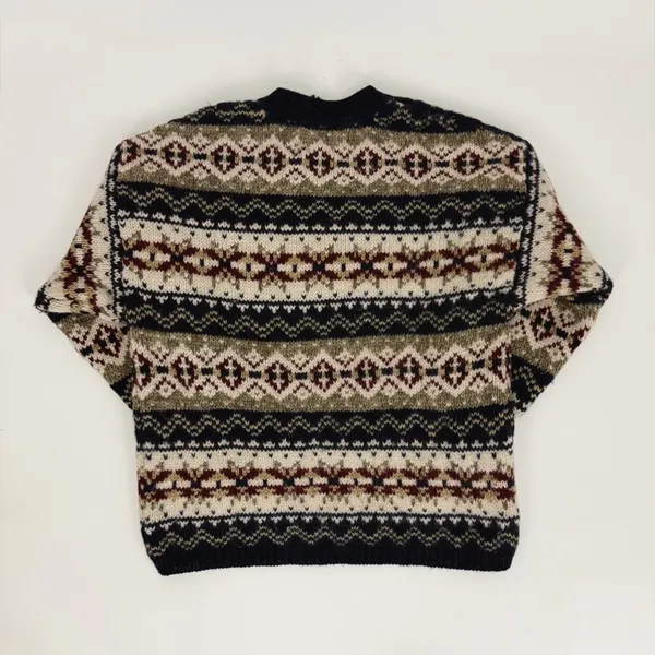 Vintage 80’s Abercrombie Pure Wool Fair-Isle Crewneck Knit “The Big Sweater” M - Image 7