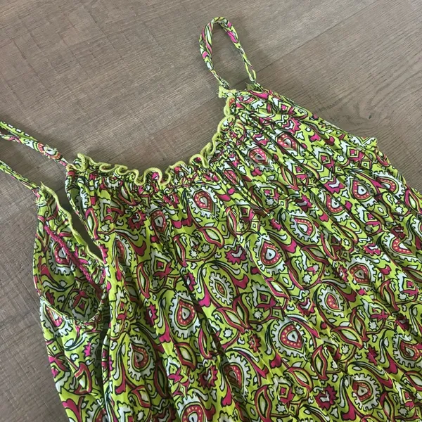 by anthropologie flounced citron printed lounge maxi dress - Image 8