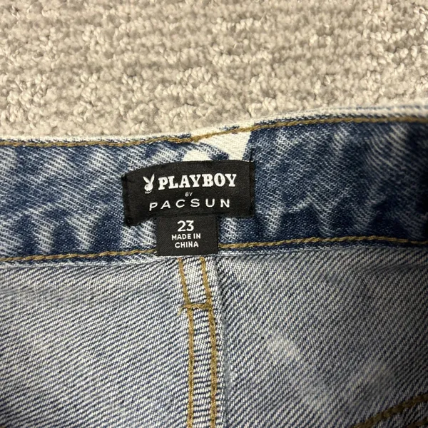 Playboy By PacSun Boyfriend Jeans Womens 23 X 32 Light Wash Bunny Denim - Image 3