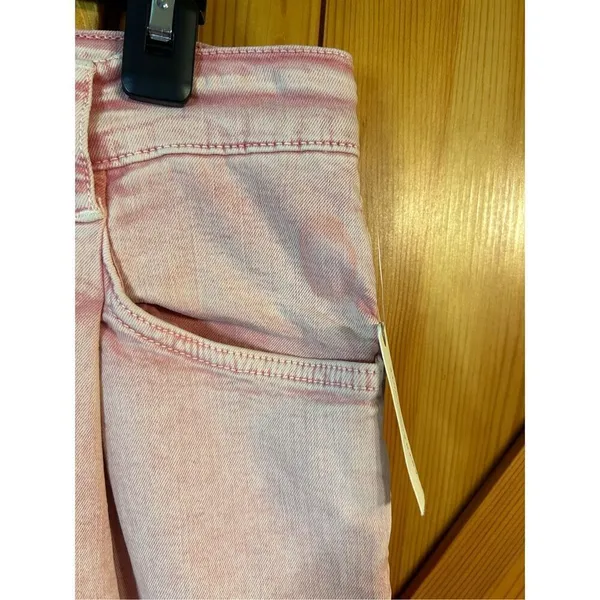 Pilcro and the Letterpress Ultra High-Rise Acid Wash Straight Jeans Pink/Rose 31 - Image 5