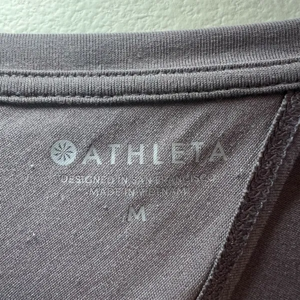 Athleta Essence Open Twist Back Shirt Top Gray Long Sleeves Athletic Sporty Med - Image 11