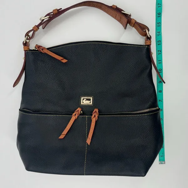 Dooney & Bourke Dillen Pocket Sac Shoulder Bag Black British Tan - Image 10