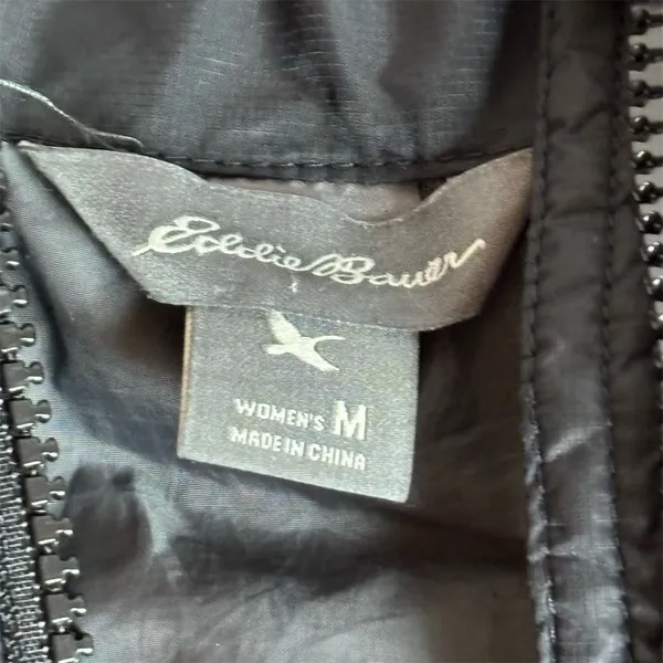 Eddie Bauer‎ Vest Womens Size M Black Down Puffer Full Zip - Image 3
