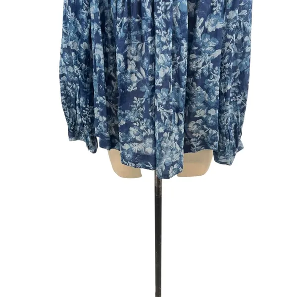 Free People Cool Meadow Printed Top Denim Combo‎ Blue Floral Size XS - Image 12