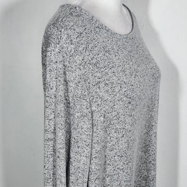 Old Navy Gray Knee-Length Swing Dress Size Large Gray Long Sleeve Knit Dress - Image 5