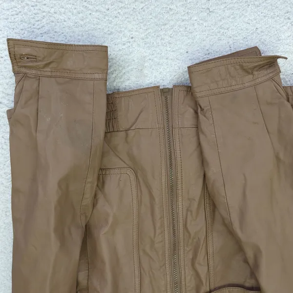 Schott Sportswear Genuine Leather Bomber Jacket‎ Womens Size 40 Brown - Image 10
