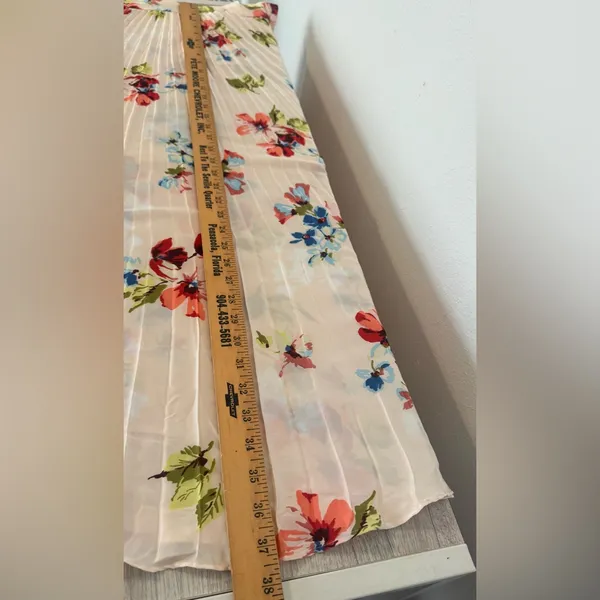 Jill Jill Stuart Floral-Print Pleated Maxi Skirt A Line Boho Cottagecore NWT 14 - Image 6