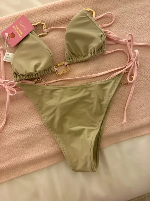 NWT NEVER WORN Strawberry Milk Mob Safari Bikini Set Medium Top Medium Bottoms - Image 4