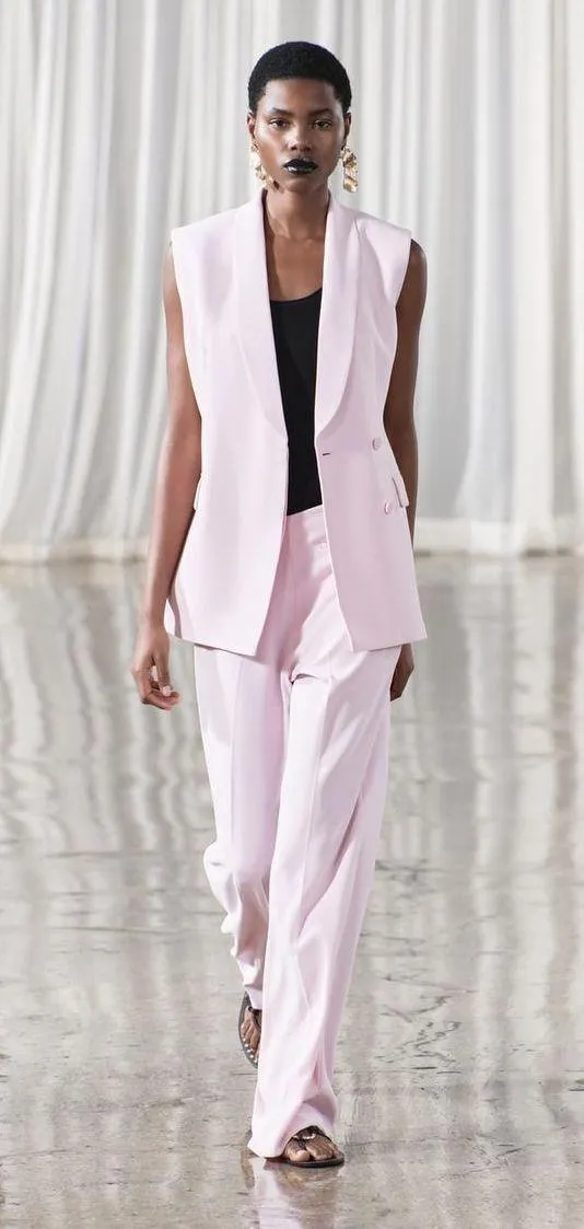 NWT Pink ZW COLLECTION TIED BELTED VEST. Size Medium - Image 9