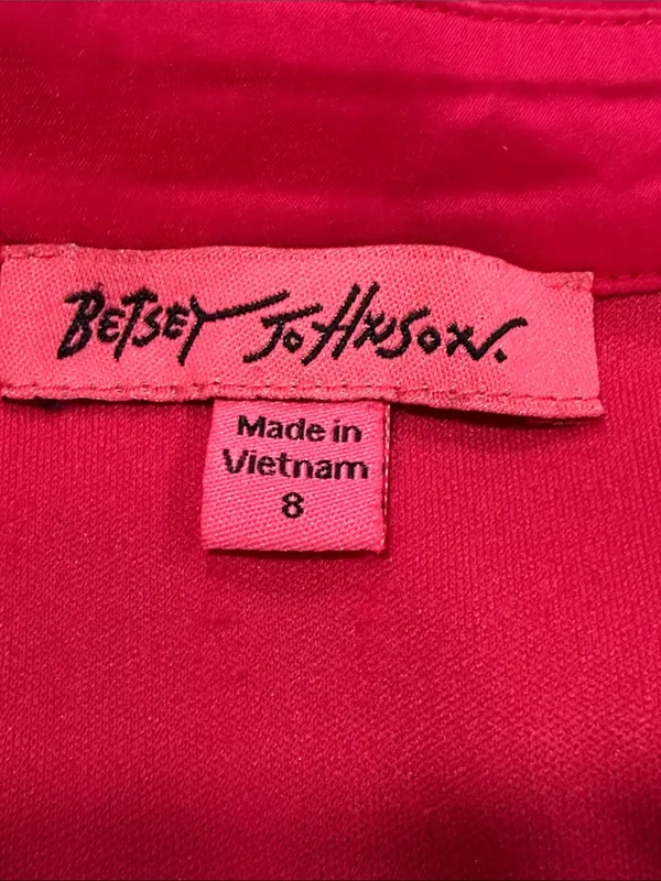 Betsey Johnson NWOT Y2K Pink Label Sz 8 Dress Fit Flare Cap Sleeve - Image 5