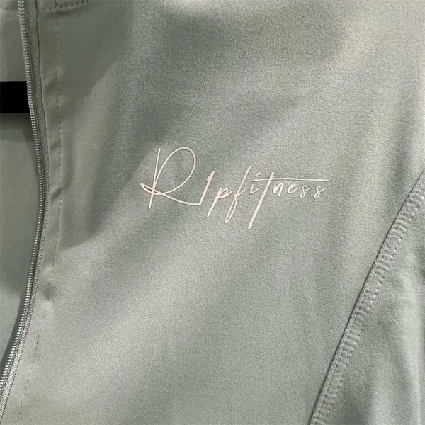 Women's Cropped Zip-Up Track Jacket Green XL Activewear - Image 2