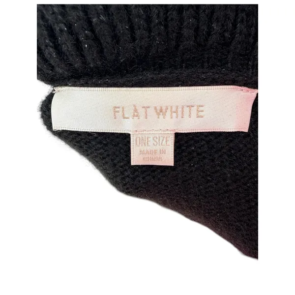 Flat White Black Metallic Cable‎ Knit Shrug Cardigan Ruffle Neck OS Cozy Luxe - Image 7
