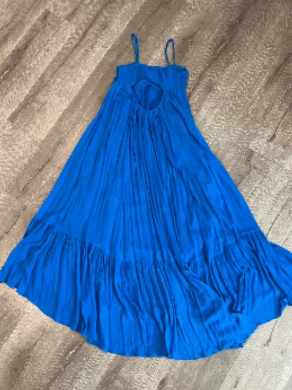 Free People Totally Tubular Open Back Cutout Maxi Dress - Mosaic Blue - Image 7