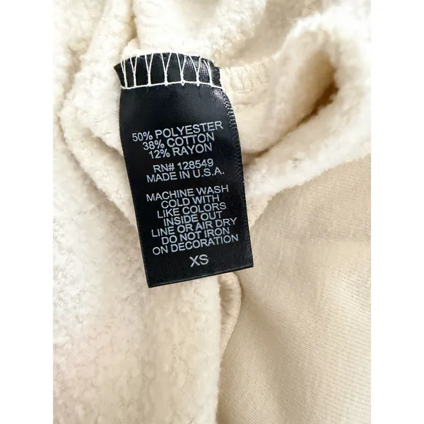 Aviator Nation‎ 5 Stripe Zip Hoodie Vintage White/White Neon Size XS - Image 12