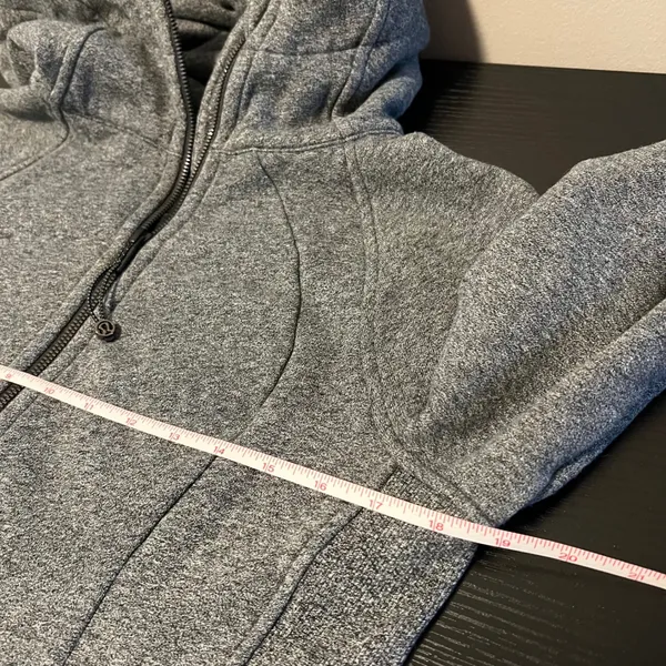 Lululemon Scuba Hoodie Full Zip Heathered Grey Fleece Sweatshirt Women's 8 - Image 11