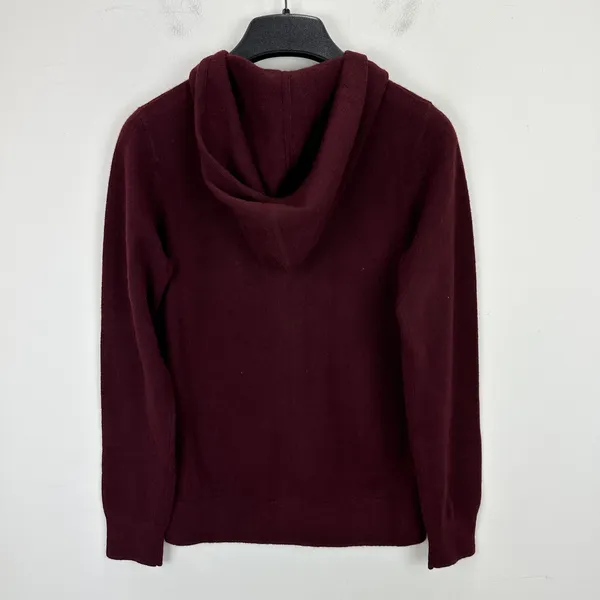 Quince Mongolian Cashmere Full Zip Hoodie Sweater Rich Burgundy Womens XS NWT - Image 9