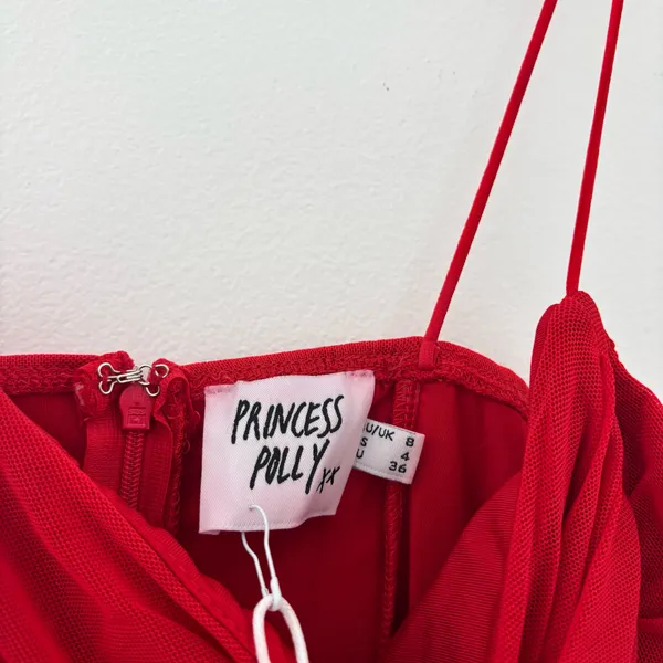 Princess Polly Red Ruched Gizelle Mini Dress - Image 3