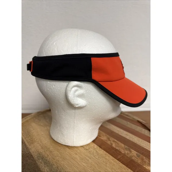 Adidas Hat Women's Adizero Hook & Loop Adjustable Orange/Black Visor ClimaCool - Image 5