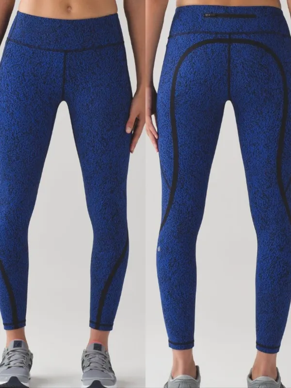 {8} Lululemon On Track Tight Circuit Cerulean Black Blue - Image 2