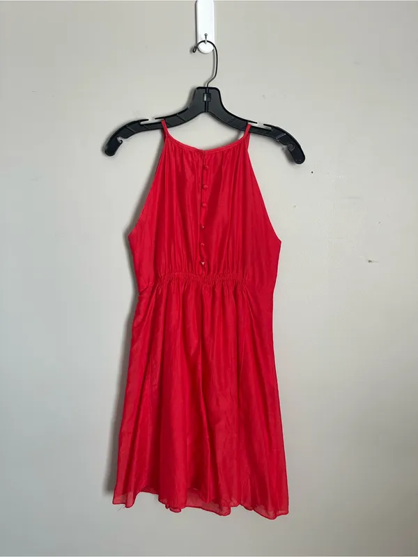 ESLEY Red Silk Blend Sleeveless Mini Dress Sz M - Image 4