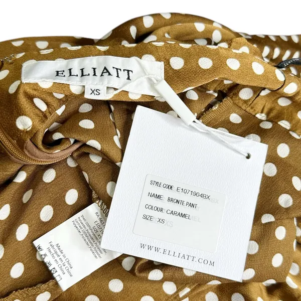 ELLIATT Bronte Polka Dot Wide Leg Pants, Caramel, XS - Image 12