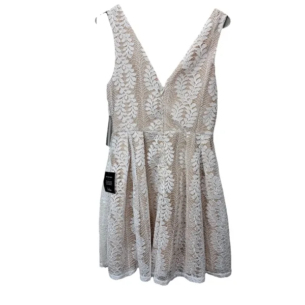 NWT‎ Lulus All of My Heart White Lace Sleeveless Skater Flare Dress MEDIUM - Image 7