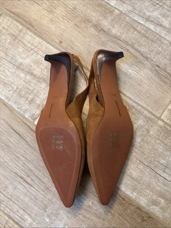 Madewell Emilie Pointed Toe Slingback Kitten Heels - Image 5