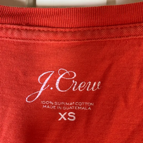 J.Crew Womens XS Red 100% Supima Cotton V-Neck Short Sleeve T-Shirt Basic‎ Tee - Image 2