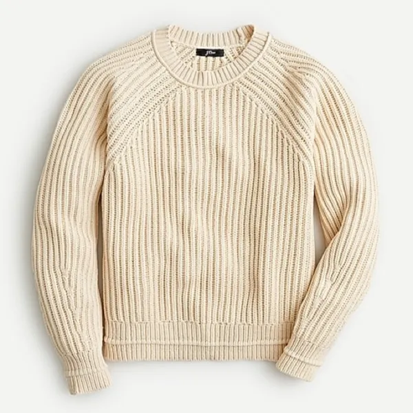 Ribbed crewneck sweater ivory‎ XL - Image 4