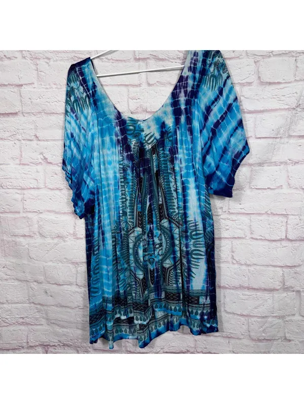 GreaterGood Blue Patterned 2X Tunic Top NWT - Image 7