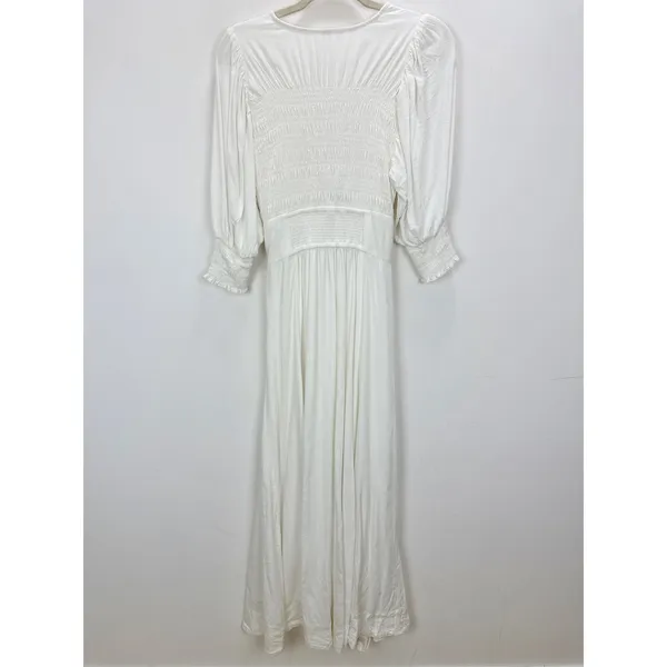 Free People String Of Hearts Maxi Dress Dress Linen Blend Ivory White Small - Image 15