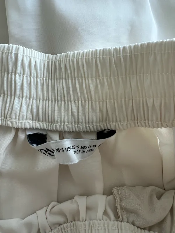 Zara Cream Gathered Waist Maxi Skirt - Image 3