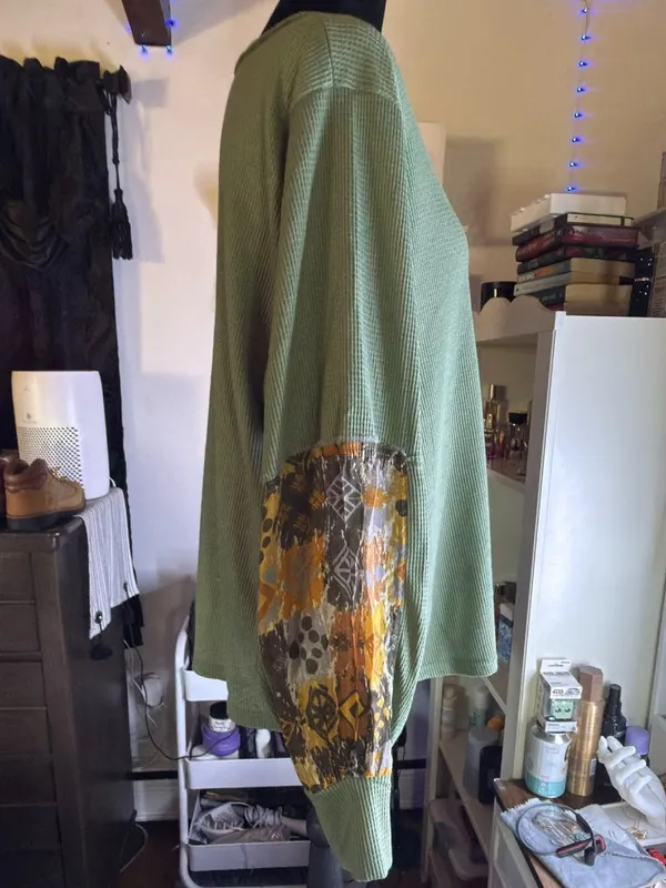 Easel Long Sleeve Knit Sweater Green Size M - Image 2