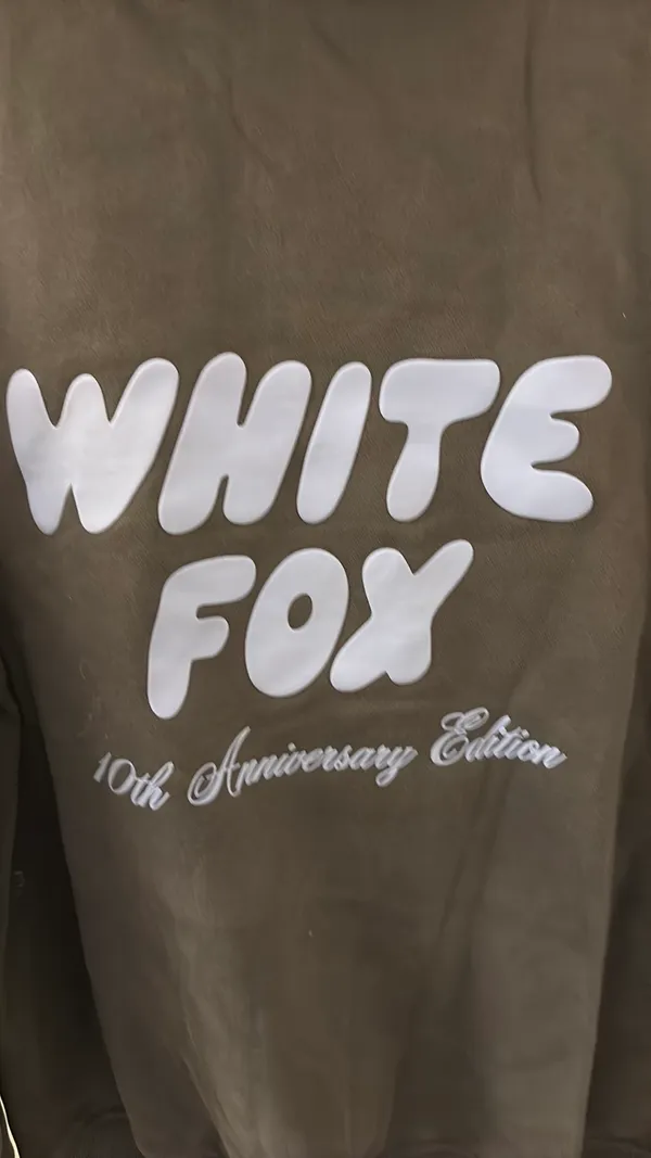 White Fox Boutique Hoodie Grey Oversized - Image 4