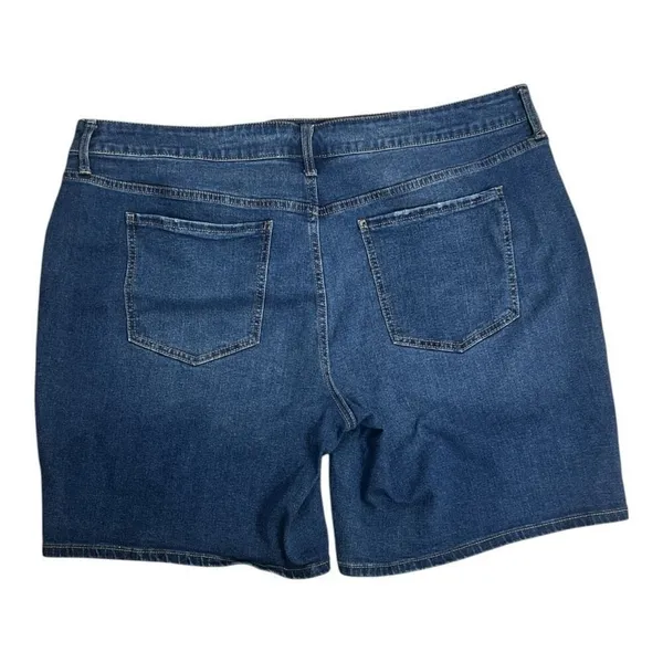Terra & Sky Blue Denim High-Ruse Women Bermuda Plus Size 22W Cotton Stretch - Image 4