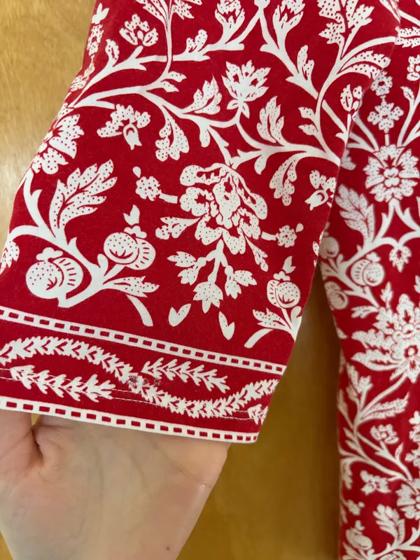 Talbots Red and White Floral Tunic Top - Image 7