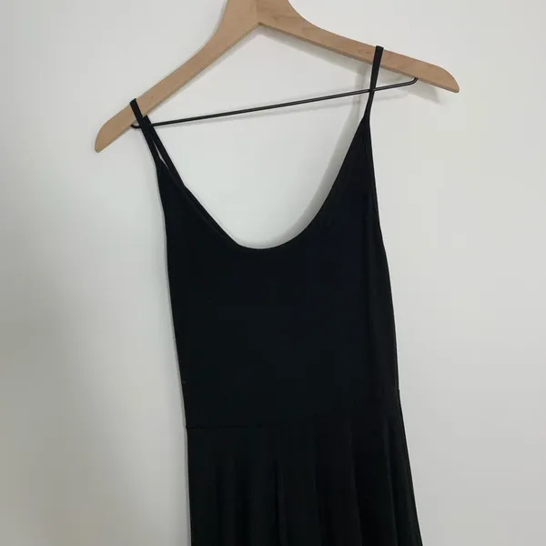 Reformation A-Line Fitted Scoop Neck Midi Length Dress Womens Small Black - Image 7
