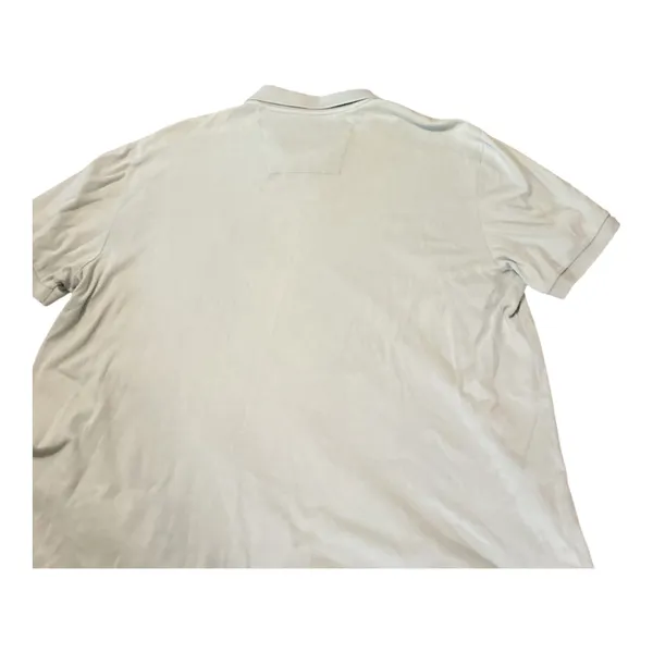 Men’s Short Sleeve Polo Shirt Grey/Sage Blue Size 2XL Navy Collar Trim - Image 2