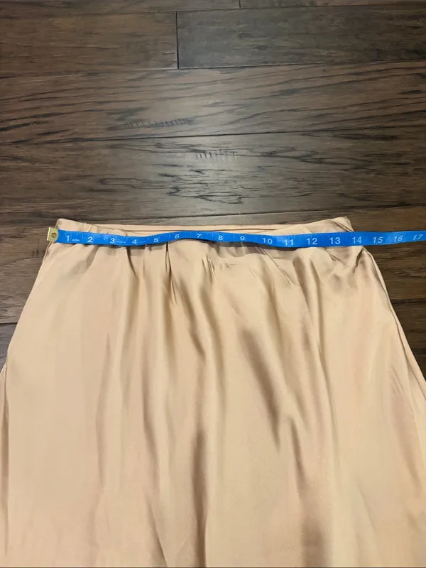 New With Tags Wishlist Beige Satin Slip Skirt Sz M - Image 2