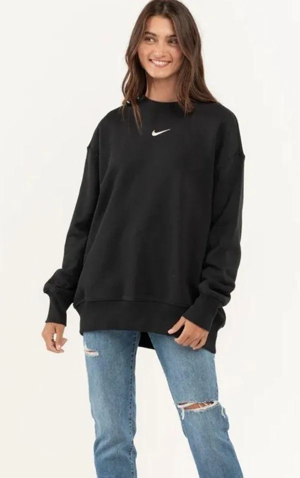 Nike Oversized Crewneck Sweatshirt Black - Image 7