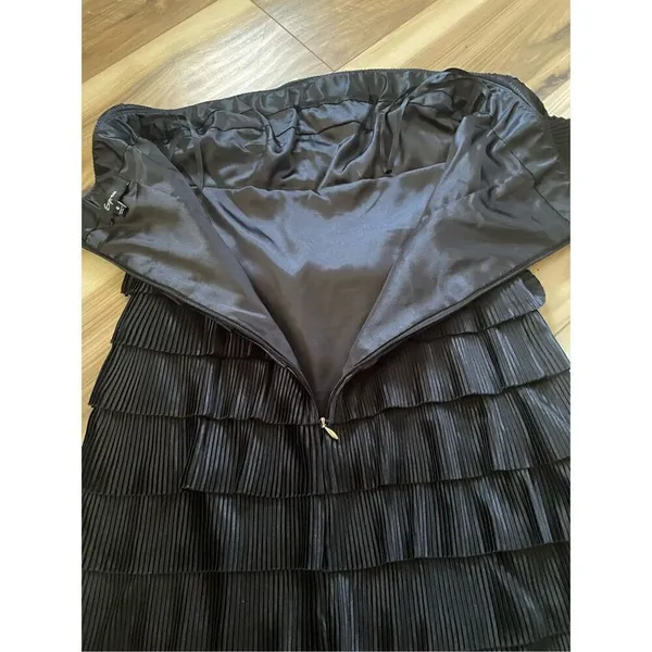Express Sexy Black Ruffled Layers Strapless Body Hugging Cocktail Eve Dress 6 - Image 7