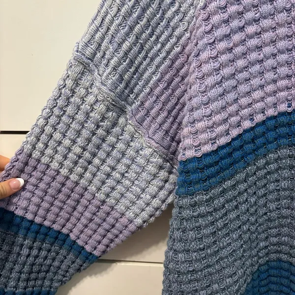 Urban Outfitters BDG Max Oversized Waffle Knit Sweater Purple - Image 4