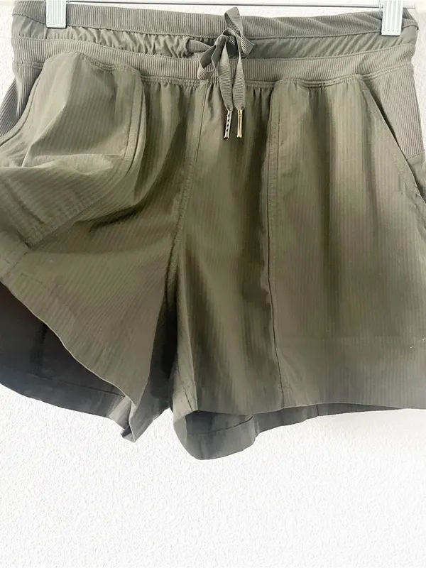 Lululemon Army Green Dance Studio High-Rise Shorts - Image 4