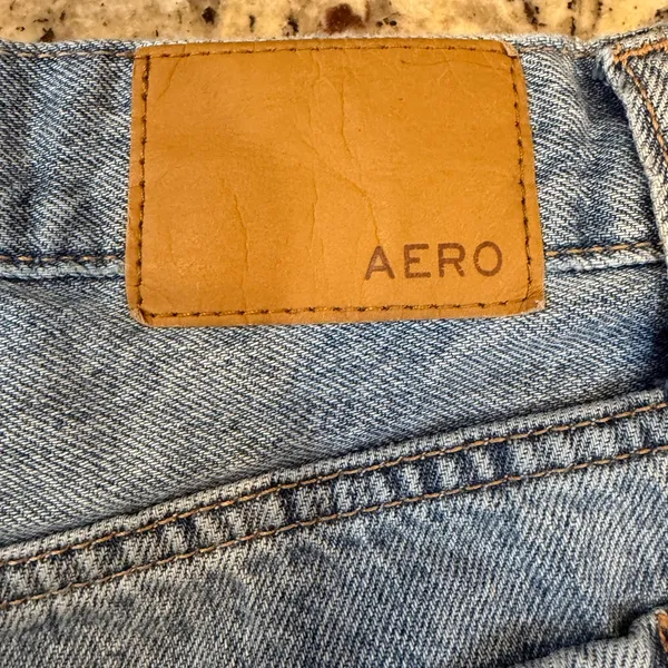 Aeropostale Women's Light Blue Distressed Jean Shorts - Image 7