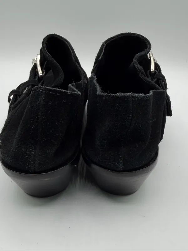 Rebecca Minkoff Black Suede Buckle Ankle Booties Pointed Toe Women’s 7M - Image 4