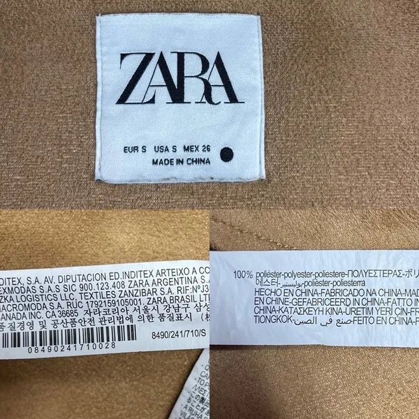 Zara Faux Fur Long Teddy Sherpa Jacket Coat Natural Beige Size Small 8490/241 - Image 15